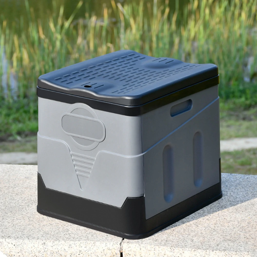 Folding Toilet Portable Outdoor Toilet Strong Bearing Capacity Reusable Trash Can for Tour Emergency Self-driving Travel