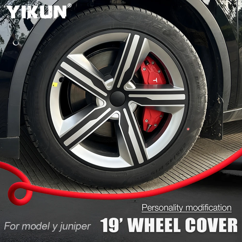 

4PCS 19 Inch 2025 Hub Cap for Tesla Model Y Juniper 19" Crossflow Wheels Cover Performance Replacement Full Rim Car Accessories