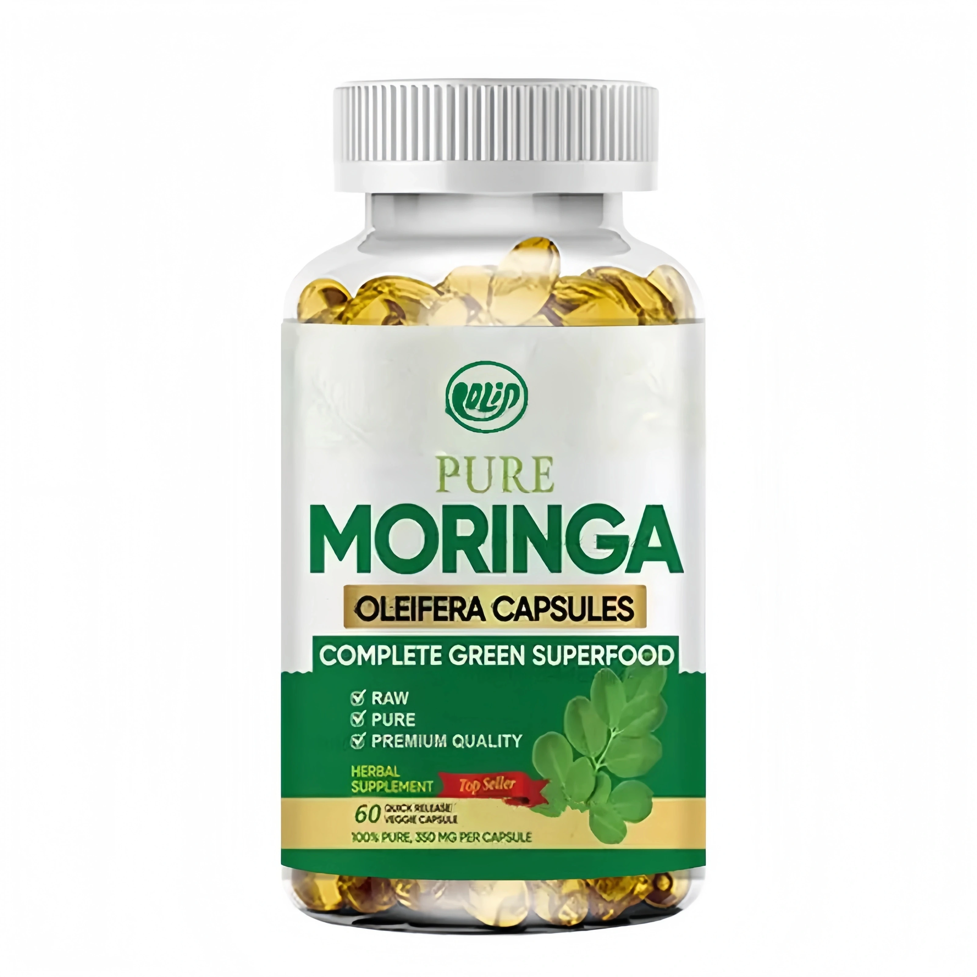 

Moringa Capsules -60 Capsules 3x High-efficiency Antioxidant 100% Pure Moringa Leaf Powder For Metabolism And Lactation Support