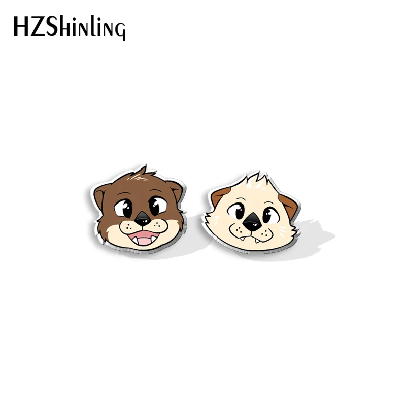 2023 Cartoon Ocean Animal Otters Acrylic Resin Stud Earrings Epoxy Handmade Jewelry Gifts Friends