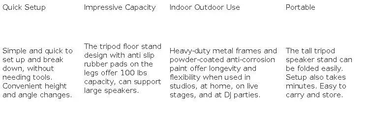 5Core Speaker Stand Tripod 2Pcs Tall Adjustable 72 Inch DJ Studio Monitor Stands Pole Mount