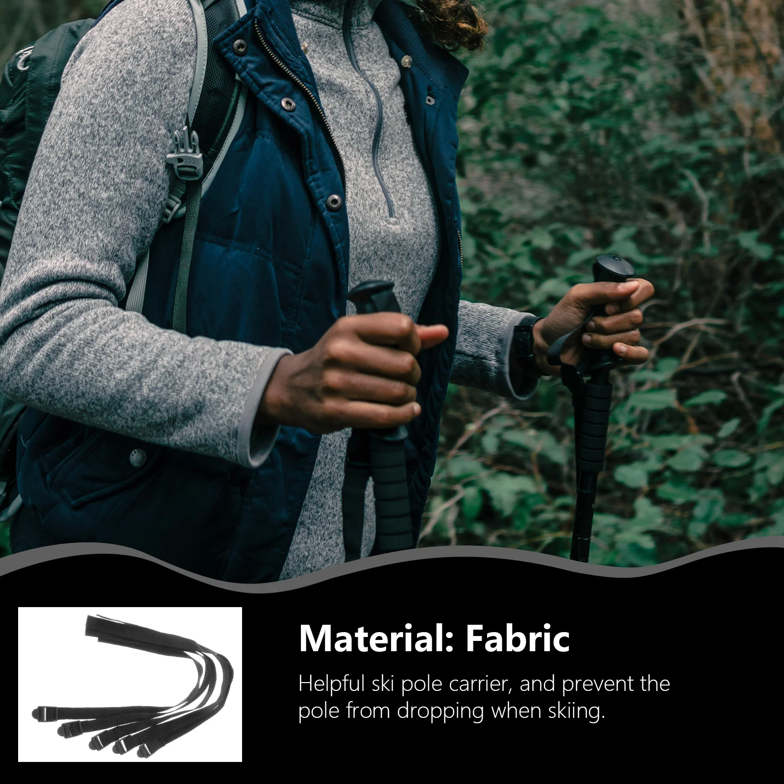 

5pcs Ski Pole Strap Durable Compact Design For Outdoor Sports Ski Stick Strap Carrier Fit In Hiking Use