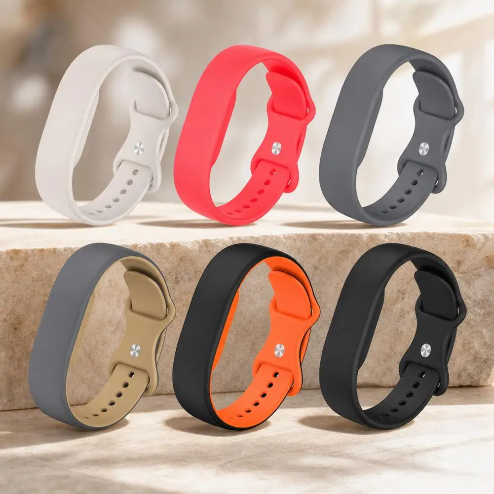 Silicone Figure-8 Buckle Watch Band for Google Fitbit Air – Soft Plain Texture Replacement Strap, Breathable Sport Wristband