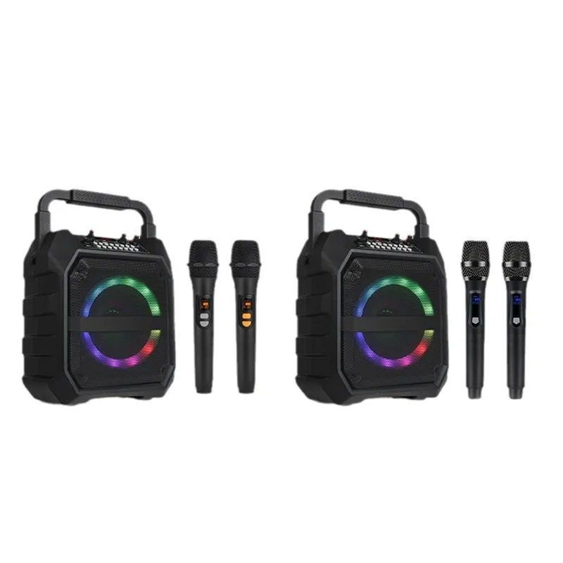 Square Dance Audio Outdoor Speaker Karaoke Microphone Audio Integrated Microphone, Home Wireless Bluetooth Portable Speaker