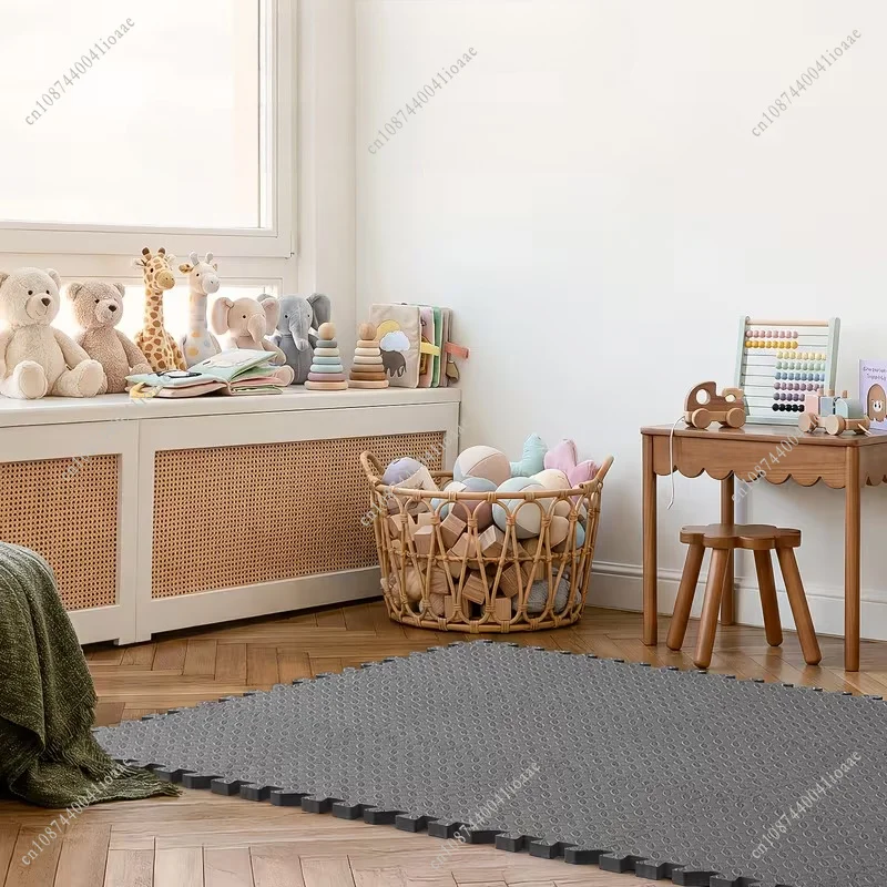 2.5CM Thick 30x30CM Foam Puzzle Floor Mat 12Pcs Removable Floor Carpet Anti-Slip Crawling Mat Decor 90x120CM (After Stitching)