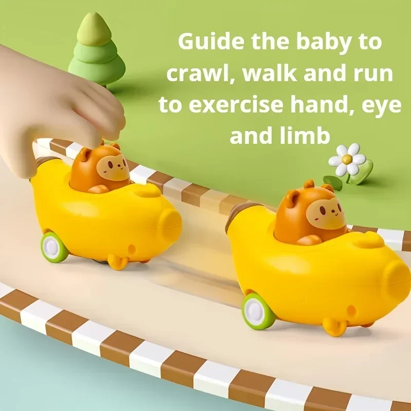 Baby Animal Car Toys Toddler Press and Go Toy Cars Wind-up Cars Bunny Rabbit Airplane Vehicles for Easter for Toddler Kids