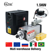 CNC 1.5kw 380V 220V 110V Air-Cooled Spindle Kit 1500W Square Air Cooling Spindle Motor + 1.5KW HY YL VFD Inverter +7pcs/set ER11