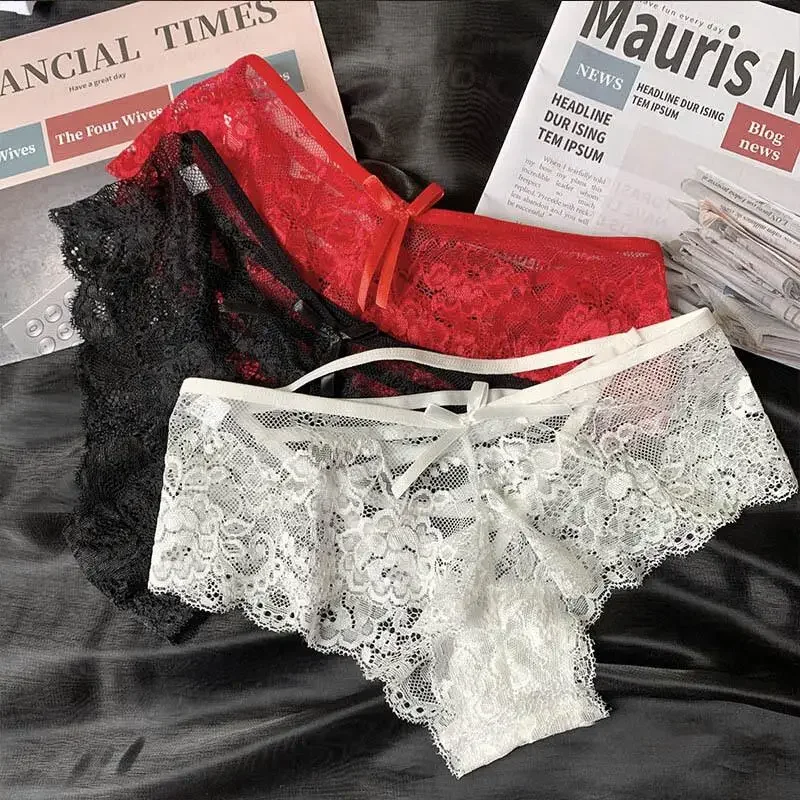 Calcinha sexy safad bragas sexis con agujeros cruzados para mujer, calzoncillos de encaje bordados, tentación, bragas de nalgas de melocotón, pantalones en T sin costuras