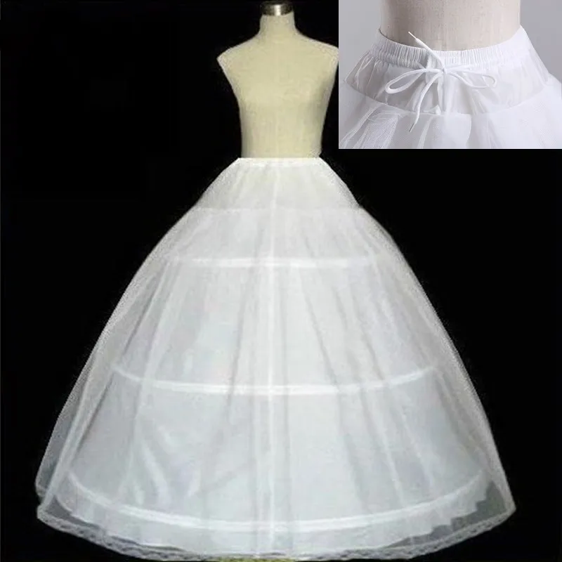 

LZPOVE A Line White 3 Hoops Petticoat Crinoline Slip Underskirt For Ball Gown Wedding Dress Free Shipping In Stock Bridal Gown