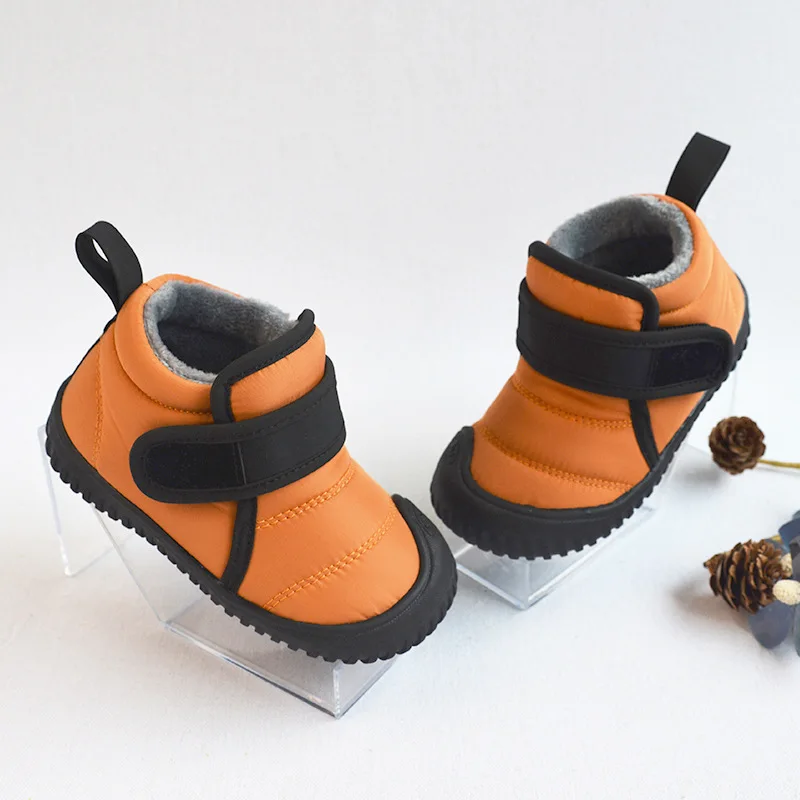 Early Winter Baby Snow Boots Children Plus Velvets Cotton Shoes Boys Girls Comfortable Warm Winter Boots Kids Hook Short Boots