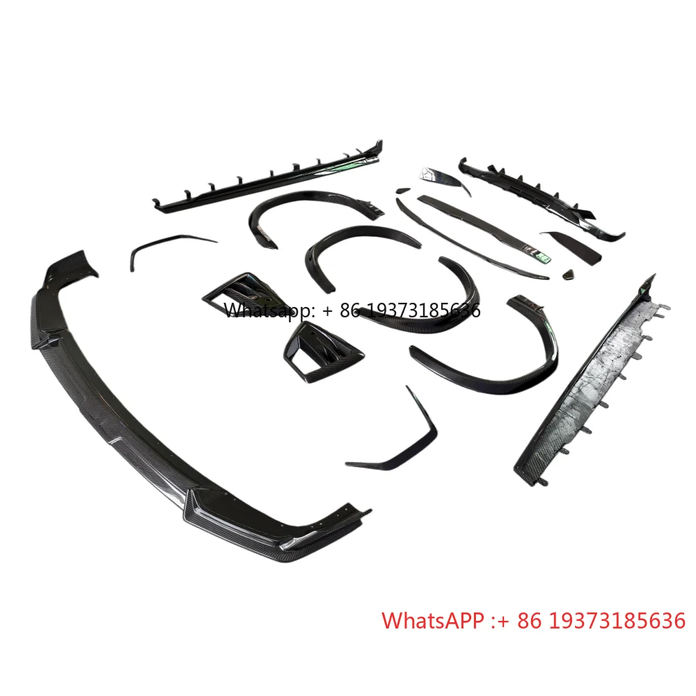 For BMW Modified Aul Style Dry Carbon Fiber Front and Rear Lip Side Skirts, Tail Wing Wheel Arch Body Kit for 23-25 BMW X6M
