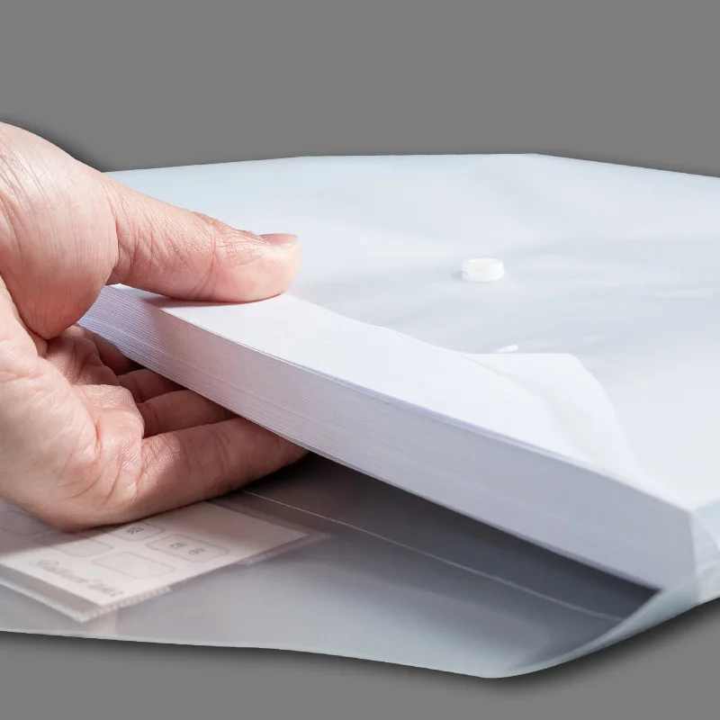 A4 Waterproof Snap File Bag Colorful PP Envelope Folder Office Information Bag Bill Storage Organizer Holder Paper Data Bag