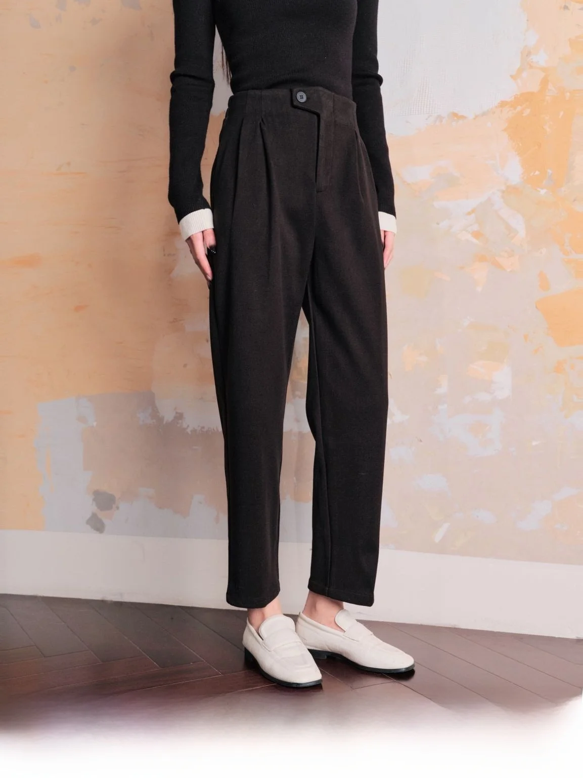 

Модные двухцветные повседневные брюки от CHILL ZOEY Briti Commute, прямые брюки с завышенной талией, из полиэфирного волокна