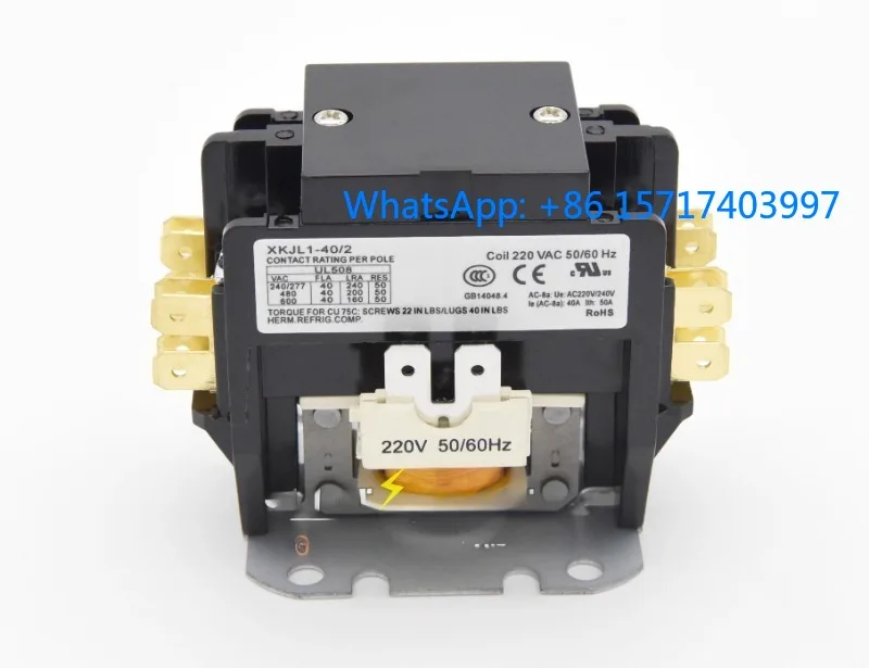 220V 40A contacto plateado alambre de cobre Bipolar aire acondicionado bomba de calor horno estación de carga estación de carga Contactor de CA