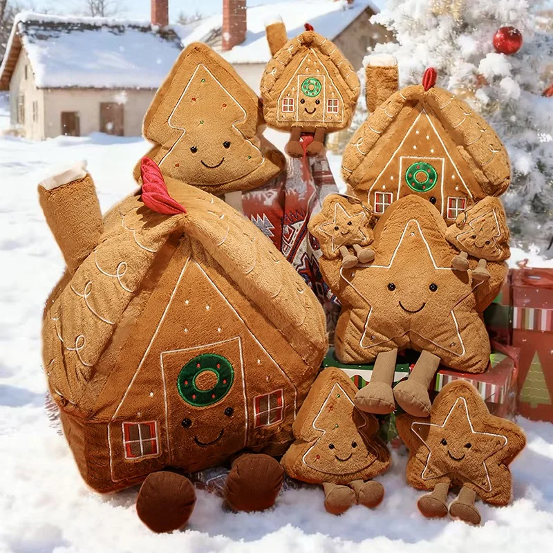 

Large Gingerbread House Plu Toy Cute Comforting Canion Doll Girls Cisas Children's Gift Soft Rabbit Velvet Material