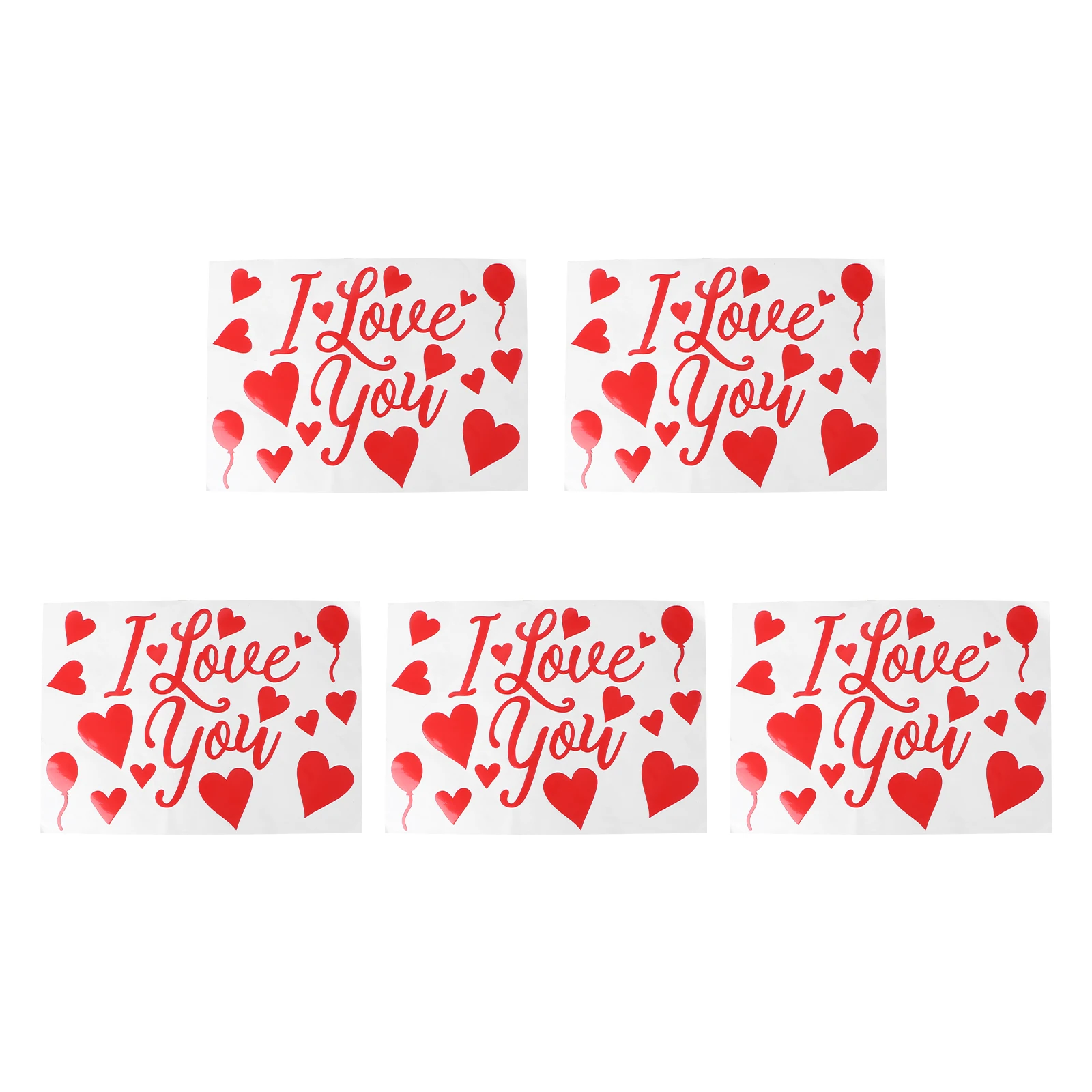 

5pcs Pop Ball Stickers Red Heart Decorative Decals Wedding Balloon DIY Party Supplies Valentine Room Wall Stickers