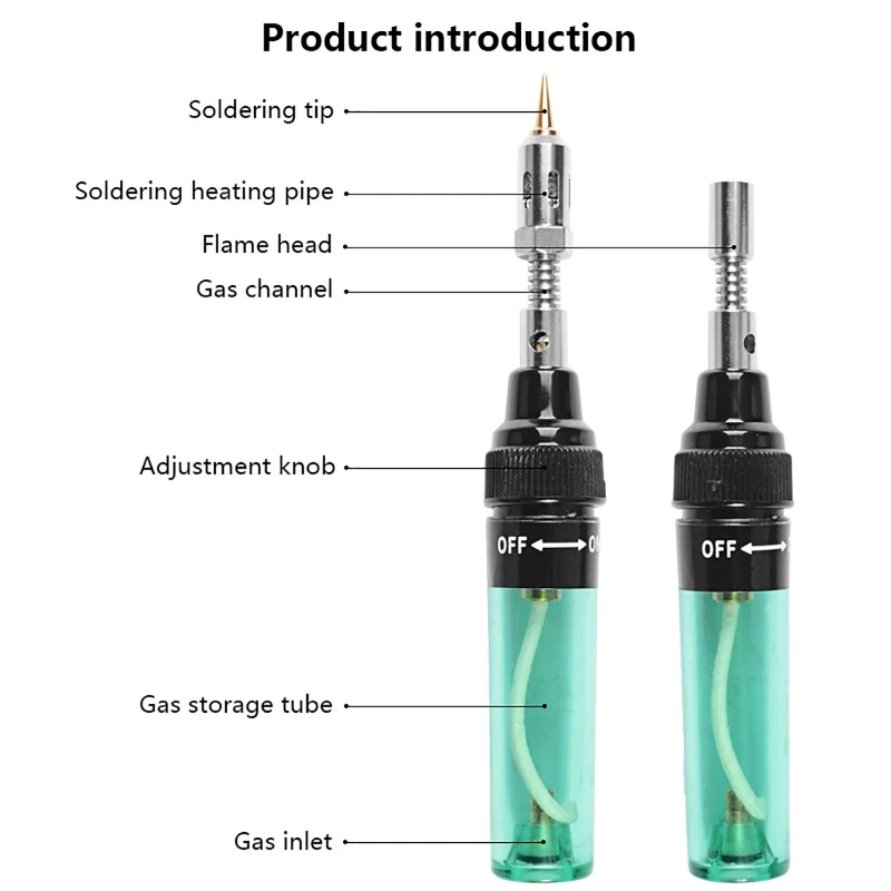 16pcs Portable Soldering Iron Kit Welding Pen Burner Blow Torch Gas Soldering Iron Gun Cordless Butane Welder Tip Tool 1300℃