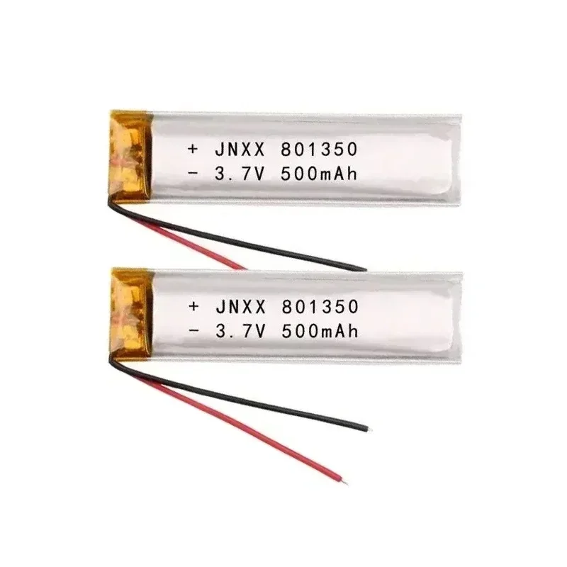 New 3.7V Polymer Lithium Battery Real Capacity 801350 500mAh Suitable for Small Fan Electric Toothbrush Bluetooth Headset GPS