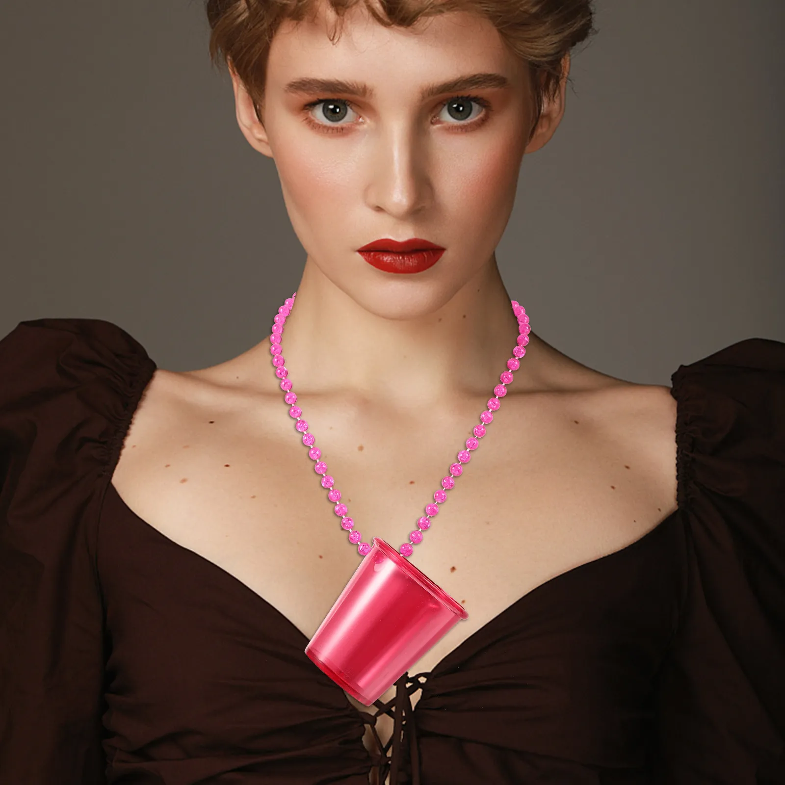 

Набор из 12 бокалов для шотов в форме ожерелья, компактные, с бусинами, маленькие рюмки, оригинальные бокалы для вечеринок, бокалы для вина с бусинами