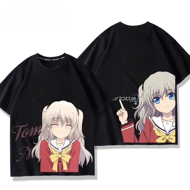 

Аниме Шарлотта Томори Нао Косплэй футболка с коротким рукавом для женщин и мужчин Harajuku футболка с эстетической графикой хлопковые футболки забавная одежда