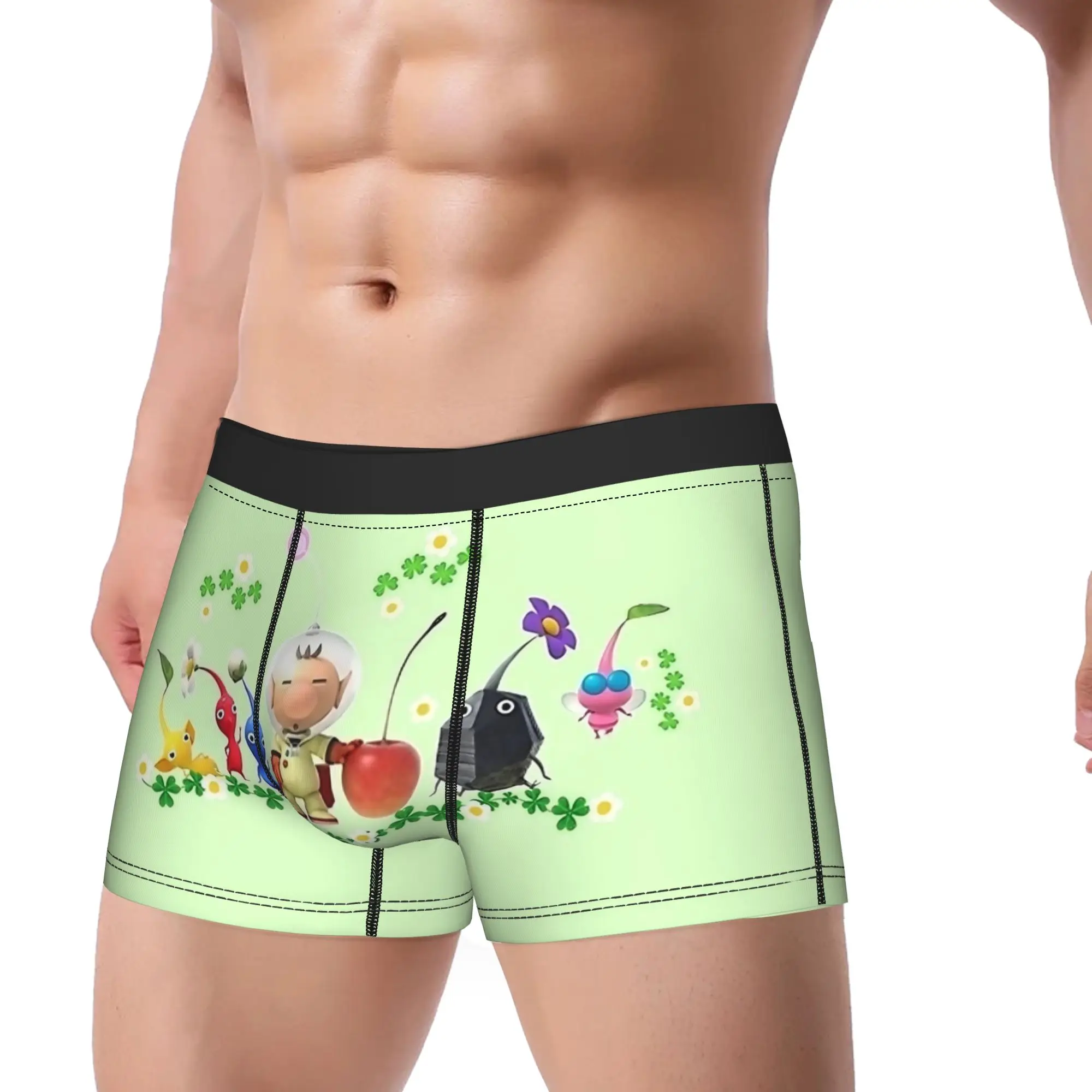 Sexy Boxer Pikmin Characters Rescue Pup Oatchi Shorts Panties Briefs Men Underwear  Mid Waist Underpants for Homme S-XXL