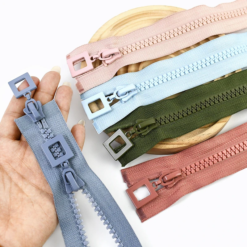 

1Pc 8# Meetee 60-120cm Single Double Slider Zipper Sewing Resin Zippers Open-End Zip for Jacket Bag Decor Zips Clothes Repair