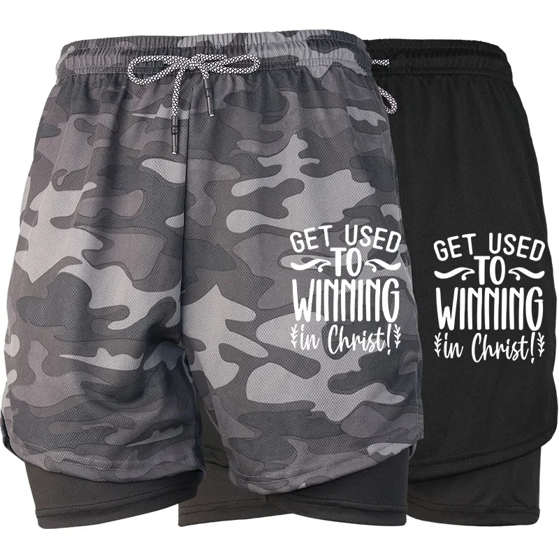 

Мужские узкие спортивные шорты для фитнеса на подкладке с принтом и несколькими карманами, повседневные пляжные шорты для тренировок в повседневном стиле