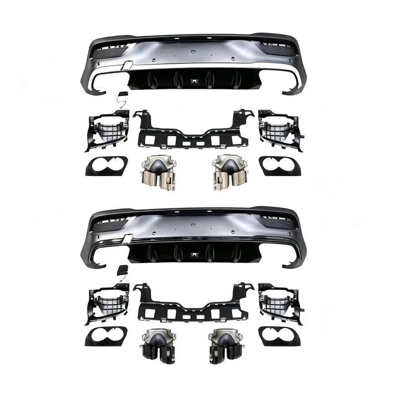 High Quality GLE53 Style Rear Diffuser Body Kit Fit for C167 2019-2023 With Exhaust Tip Exterior Tuning Parts