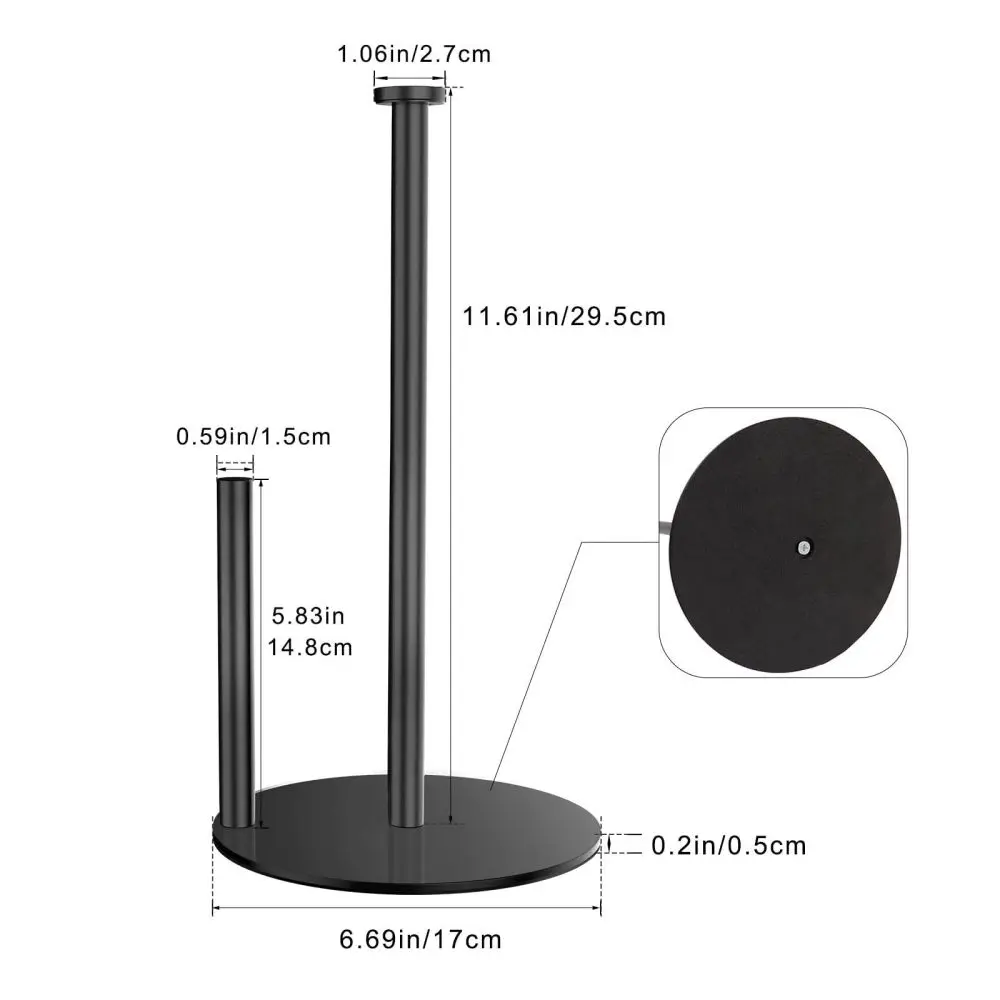 Decorative Stainless Steel Paper Towel Rack Modern Vertical Tissue Stand For Kitchen Dining Table Organization