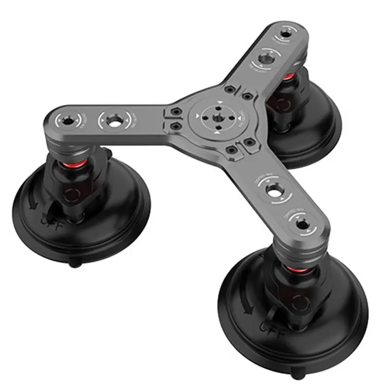 B50B-Car Phone Camera Holder In Aluminum Alloy 360° Adjustability Suction Cup For Cell Phones Action Cameras Mounts