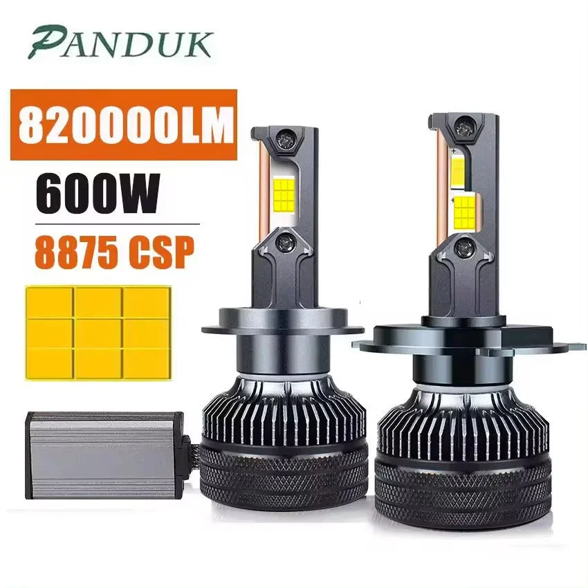 PANDUK 600W 820000LM H7 H4 Led Lamp Three Copper Tube Led Lights For Car H1 H11 HB3 9005 HB4 9006 Led Headlight Bulb 6000K