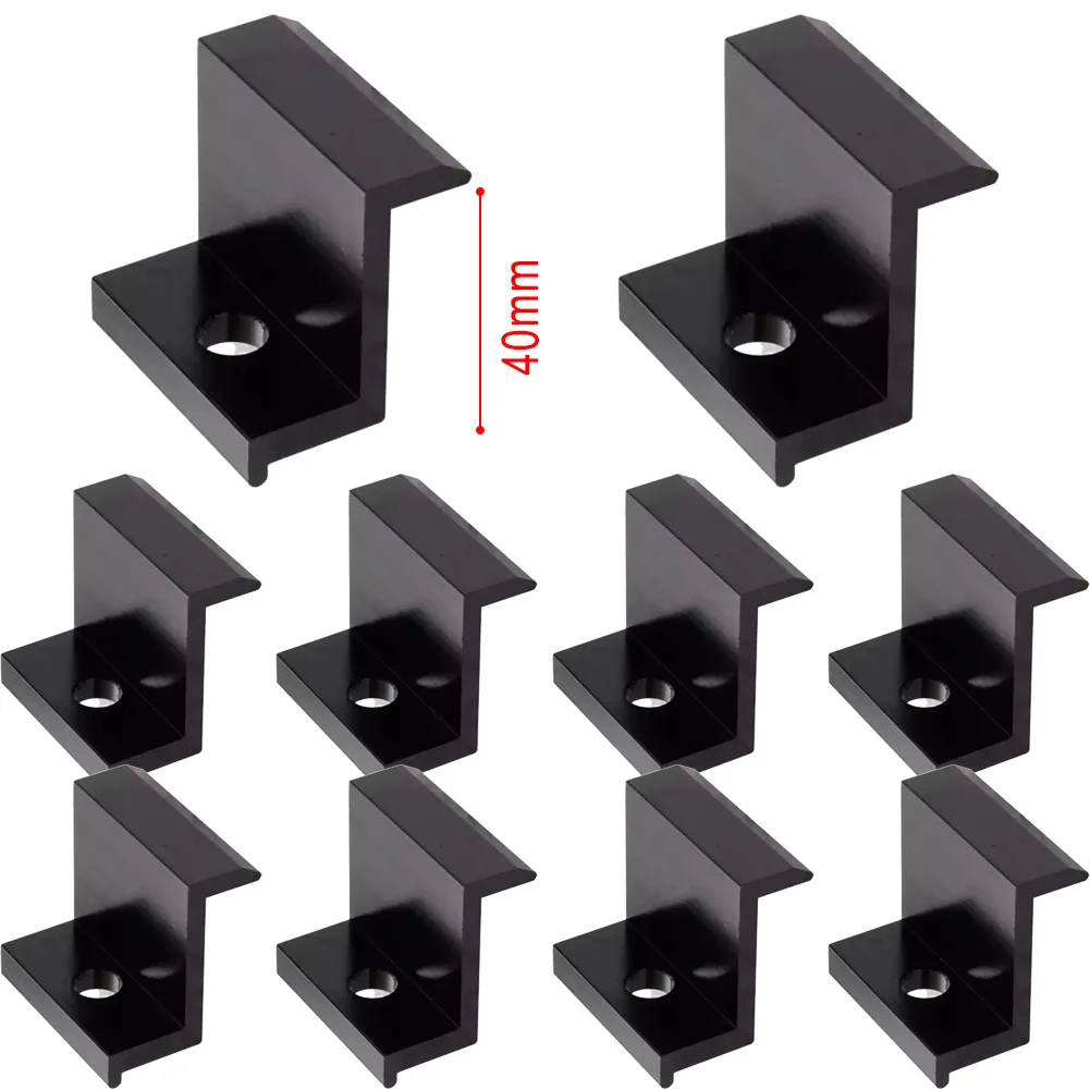 10pcs PV Solar Panel Mount End Clamp Aluminum Alloy For 30mm,32mm,35mm,40mm Frame Corrosion Resistance PV Solar End Clamp