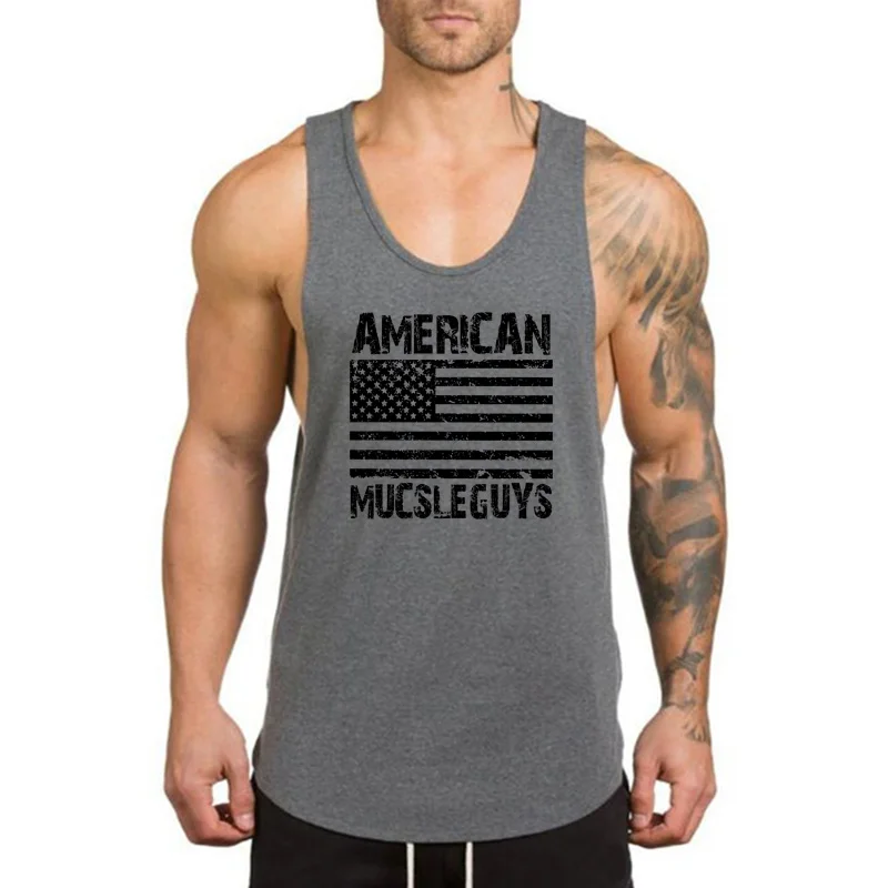 

Men's Running Gym Workout Clothing Bodybuilding Tank Top Summer Fashion Sleeveless Shirt Cotton Fitness Sportswear Muscle Vests