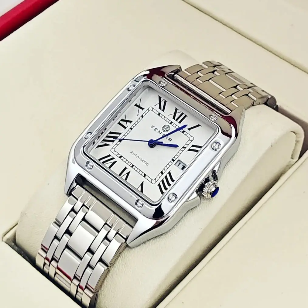 

Самые продаваемые женские кварцевые часы Fensir для международных рынков, стильные и элегантные квадратные женские часы, простые женские часы с римскими цифрами, водонепроницаемые, с календарем, легкие и универсальные женские часы класса люкс, подходят дл