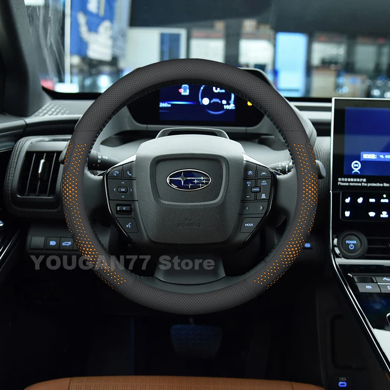 

Leather Car Steering Wheel Cover For Subaru Solterra 2021 2022 2023 Ultra Thin Auto Steering Wheel Subaru Solterra Accessories