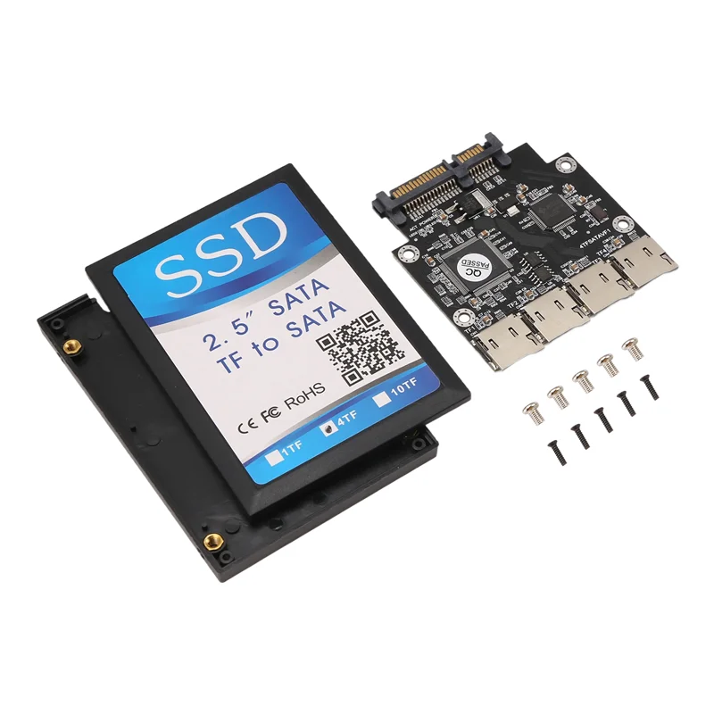 AF93-2,5 Zoll 4TF zu SATA-Adapterkarte, selbstgemachtes SSD-Solid-State-Laufwerk, für Micro-SD zu SATA Group RAID-Karte