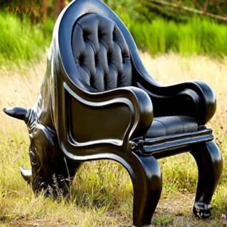 ！@Customized Indoor Leisure Chair Fiber-Reinforced Leather Rhino Design for Office Bedroom Studio Hotel Park Outdoor Any Color