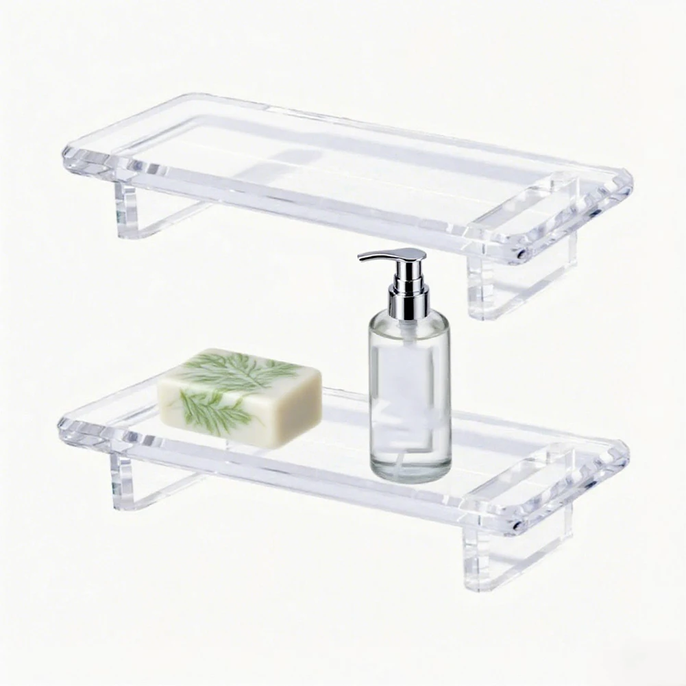 

Compact Design Acrylic Bathroom Tray Decorative Tray Hand-Sanded Corners Multi-Functional Use For Kitchen Organization