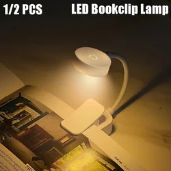 Mini Book Clip Lamp LED Night Light Eye Protection 3in1 Light Colors Battery Powered for Portable Bedtime Reading Lighting