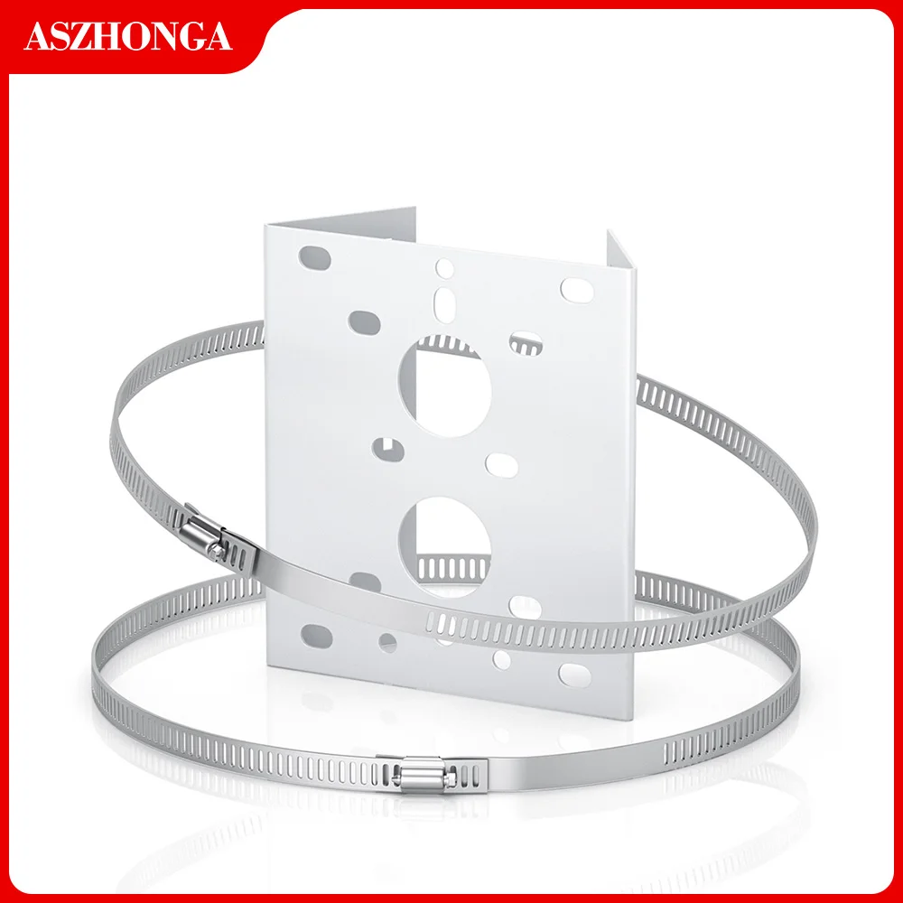 

ASZHONGA Camera Metal Pole/Column Mount Loop Bracket 20CM PTZ Corner for 4.5/7 Inch CCTV Outdoor Security IP Camera