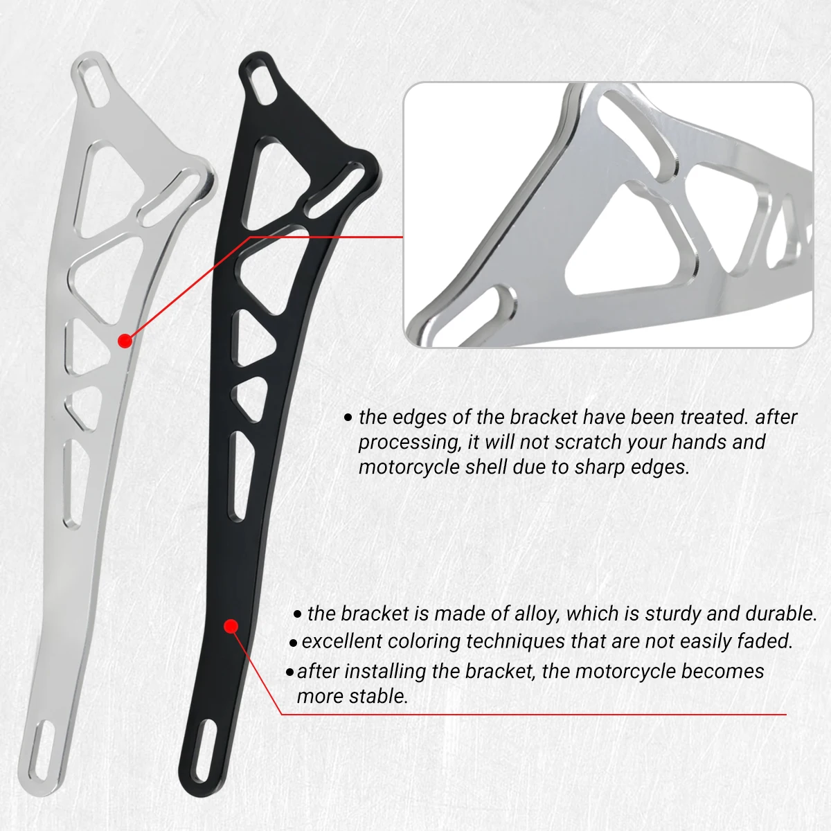 Motorcycle Exhaust Pipe Bracket, Made of Aluminum Alloy Material, With a Two-Color Hollow Design and Accessory Components - view 4