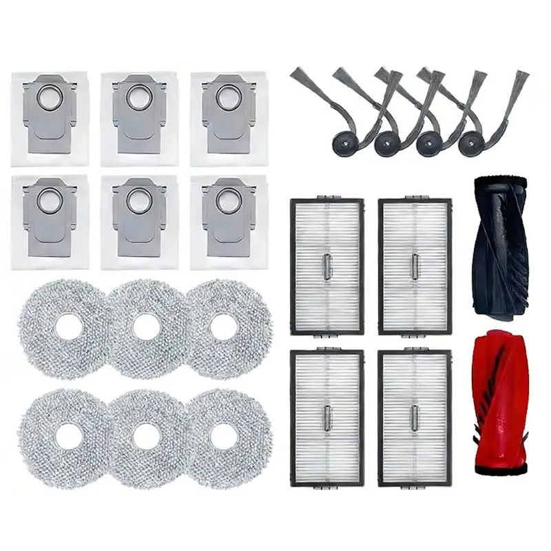 

Комплект запасных частей A74G: мешок для пыли, HEPA-фильтр, роликовая щетка, тряпка для швабры для робота-пылесоса Roborock Saros 10R/G20S Ultra