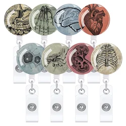 Kidneys Organs Gut Heart Brains Retractable Badge Reel Clip Badge Holder Doctor Nurse ID Card Holder Office Supplies