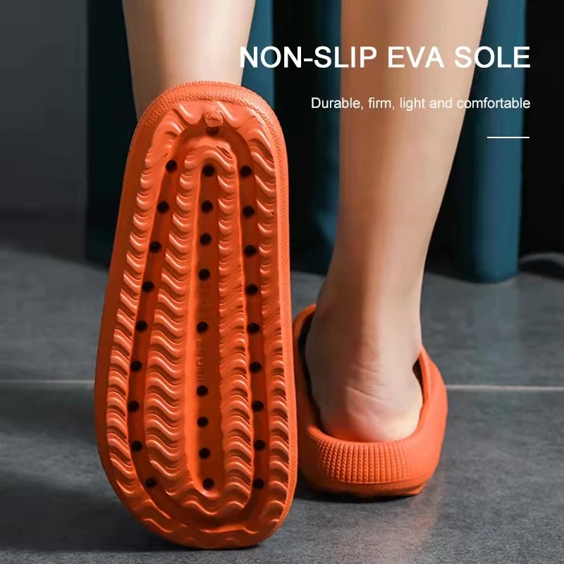 Cloud Cushion Slides Fashion Women Summer Soft Slippers Thick Platform Bathroom Home Men Indoor Non-slip Anti-slip Female