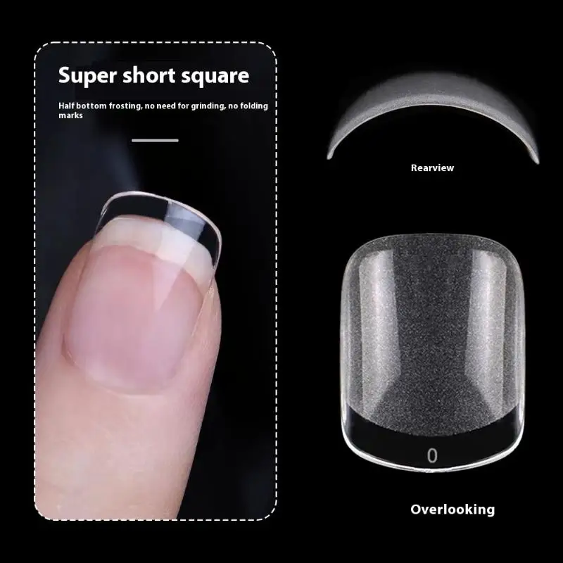 120-600Pcs Frauen Falsche Nagel Tipps Weiche Gel Fingerspitze Semi-matte Platz Mandel Französisch Sarg Volle Abdeckung nägel Verlängerung