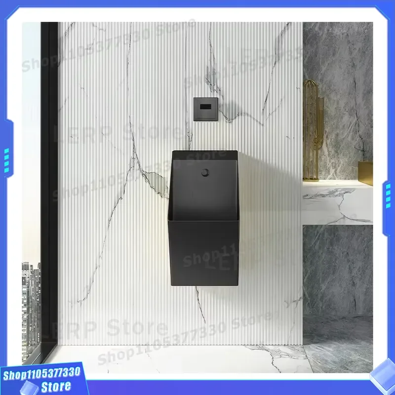 Luxury Wall Mounted Men Urinal Black 304 Stainless Steel Slot Type Household Commercial Bathroom Fixture High Quality Durable