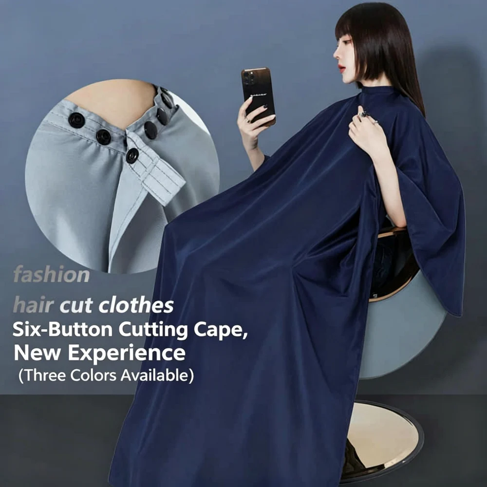 Hair Salon Barber Cape - Professional Anti-Static Haircut Shawl, Hair Stylist Apron with Adjustable Buttons for Hairdressing