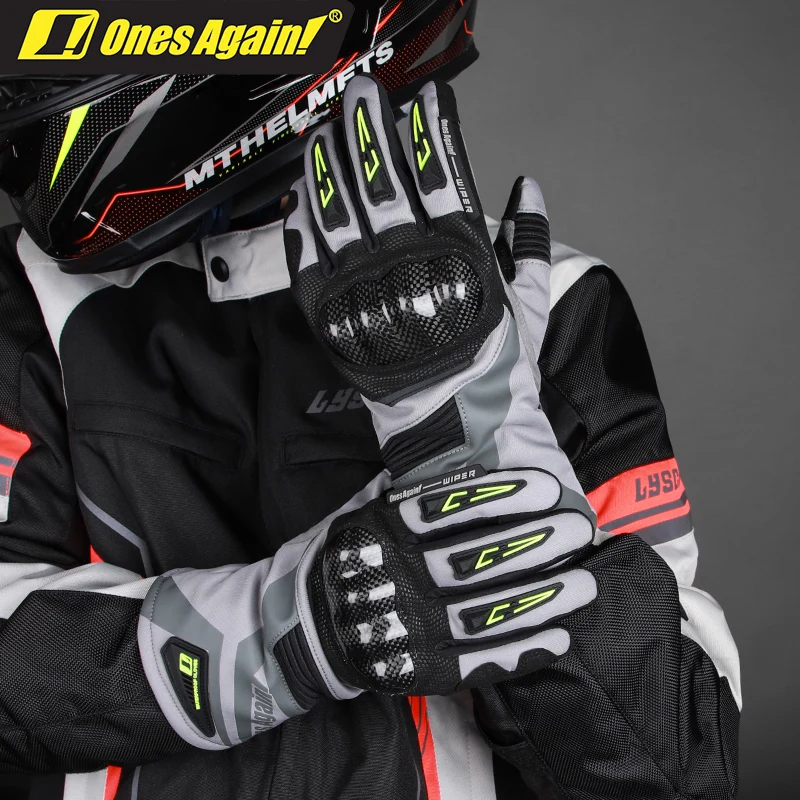 Guanti caldi antiscivolo con Touch Screen in fibra di carbonio invernale guanti da motociclista da corsa impermeabili da Motocross