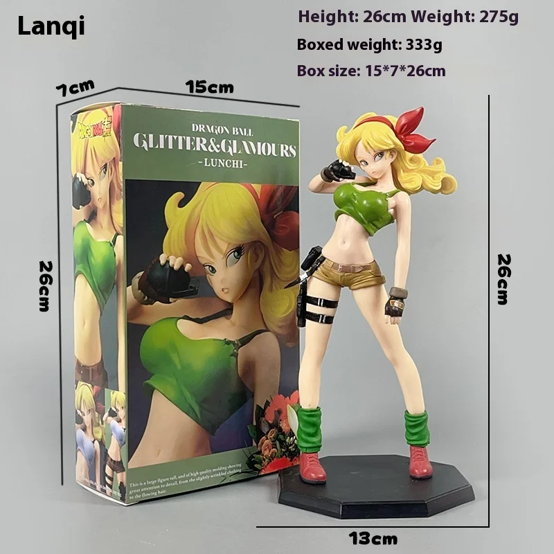 

Dragon Ball Green Dress Blonde Lanqi Handmade Sparkling Charm Bulma Beautiful Girl Anime Model Car Desktop Ornament Friend Gift