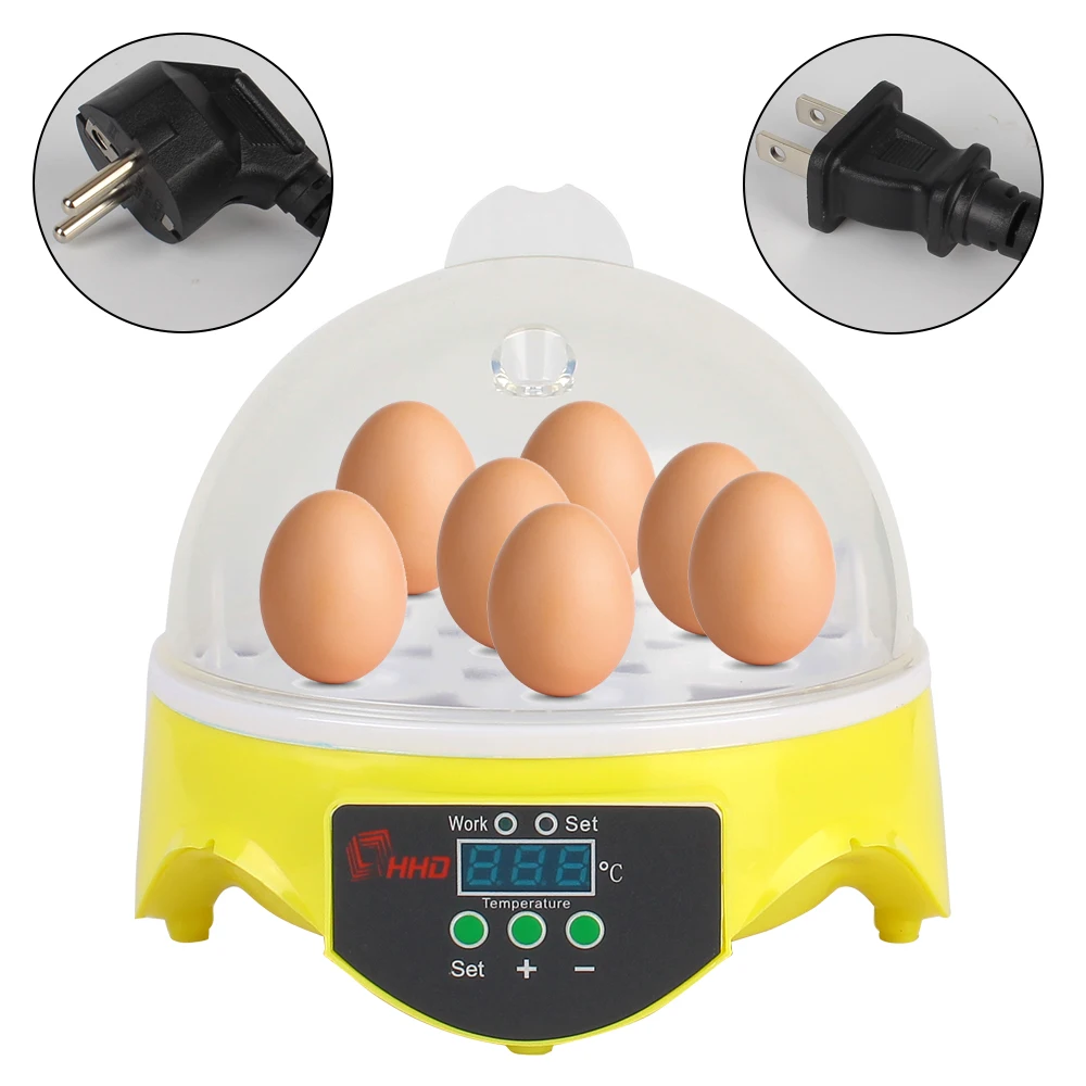 Mini Egg Incubator Brooder Automatic for Chicken Duck Bird Pigeon Adjustable Digital Temperature Poultry Incubator 7 Egg